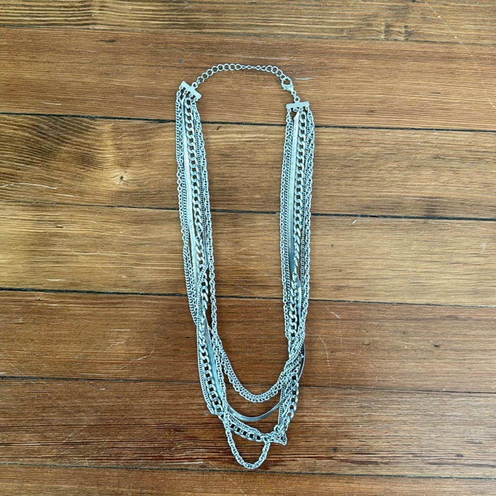 Silver Multi Chain Necklace